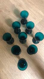 9 bristol green wine /bristol groene wijnglazen antiek, Antiek en Kunst, Ophalen of Verzenden