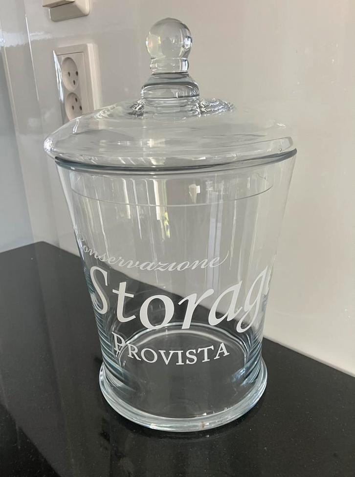 Riviera Maison grote glazen storage  pot met deksel, Huis en Inrichting, Keuken | Servies, Overige typen, Overige stijlen, Glas
