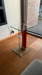Helderr zuil bijzettafel glas, Ophalen, Zo goed als nieuw
