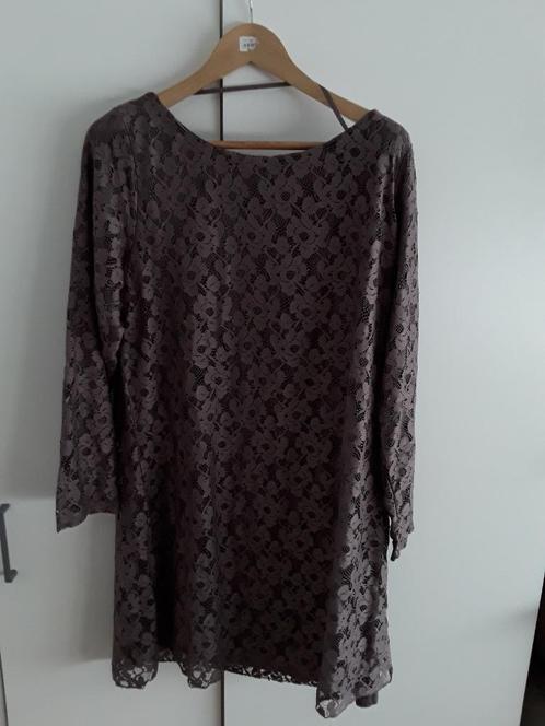 MS Mode Taupe Gekleurde Kanten Jurk Maat 52, Kleding | Dames, Grote Maten, Nieuw, Jurk, Overige kleuren, Verzenden