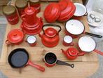 Rood emaille retro keukengerei, Ophalen of Verzenden