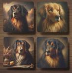 Hovawart Rembrandt stijl onderzetters met houder, Ophalen of Verzenden, Nieuw, Glas of Kopje