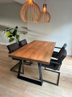 4 luxe eetkamerstoelen donkergrijs suede, Ophalen of Verzenden, Grijs, Twee