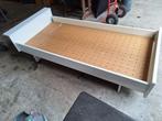 1 persoons bed met bodem en nachtkastje, Ophalen, 90 cm, Wit, Zo goed als nieuw