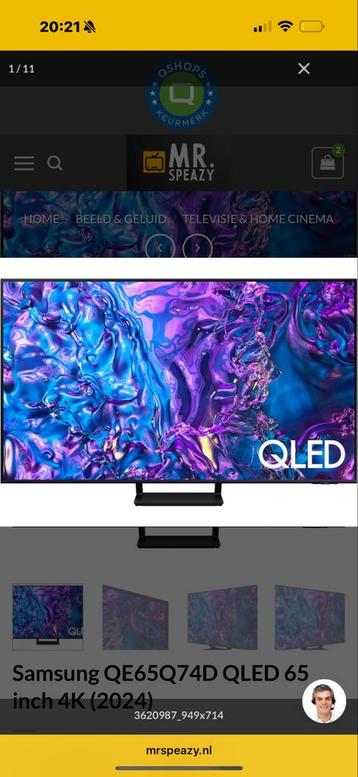 Samsung 65 inch TV met garantie! beschikbaar voor biedingen