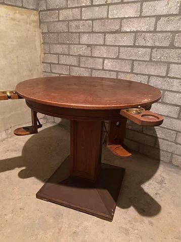 Originele cafe tafel/kaarttafel + uitklap asbak & glashouder beschikbaar voor biedingen