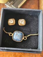 Lapis Lazuli Set: Zilver 925 & Gold Plated, Sieraden, Tassen en Uiterlijk, Oorbellen, Nieuw, Ophalen of Verzenden, Knopjes of Stekers