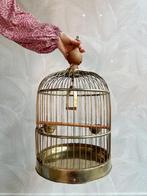Vintage messing gouden vogelkooi rond, Ophalen of Verzenden