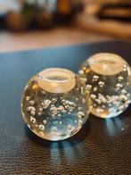 Vintage handblown bubble glass tealights + paperweights, Ophalen, Zo goed als nieuw, Overige materialen, Minder dan 25 cm