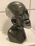 Shona beeldhouwwerk/  buste man uit Zimbabwe / Serpentijn, Antiek en Kunst, Ophalen of Verzenden