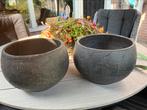 2 bloempotten, hoogte 19 cm en doorsnee bovenkant 22 cm, Ophalen, Rond, Zo goed als nieuw, Minder dan 25 cm
