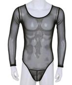 Doorzichtige heren bodysuit / jumpsuit lingerie mannen, Kleding | Heren, Ondergoed, Verzenden, Zwart, Nachtkleding