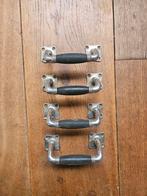 4 Schuifdeur/Raam Grepen vernikkeld/ebbenhout circa 1920, Ophalen of Verzenden, Gebruikt, Minder dan 100 cm