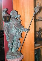 Klassiek bronzen beeld - Nachtwacht met lantaarn, Ophalen of Verzenden, Zo goed als nieuw, Overige materialen, Mensenbeeld