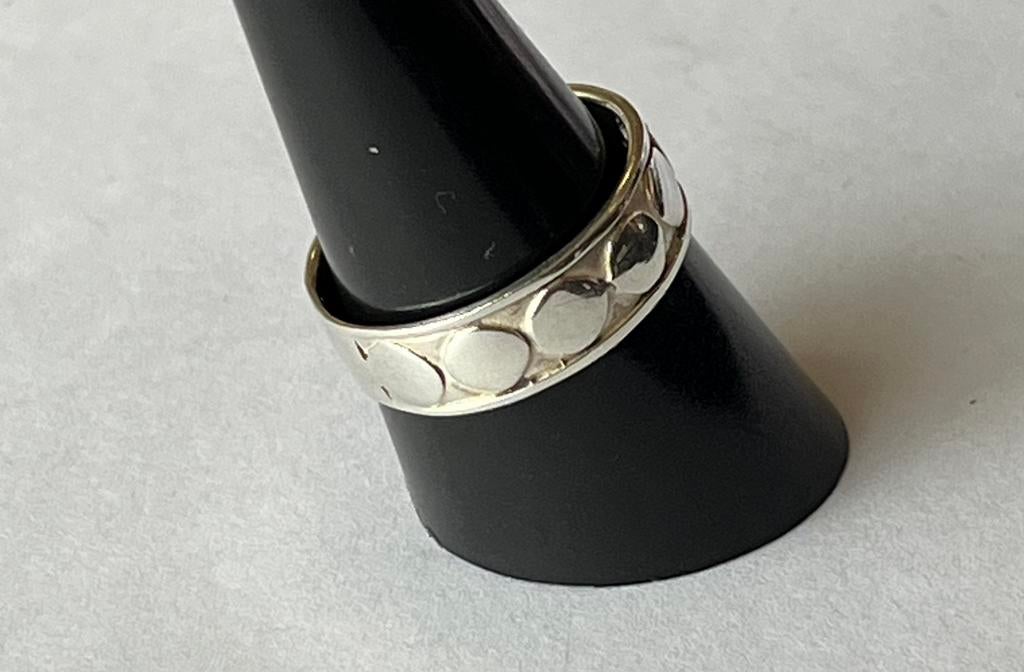 Zilveren FANTASIE RING NR 3, 18 tot 19, Verzenden, Zo goed als nieuw, Dame