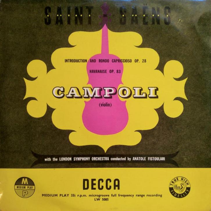 Saint Saëns Campoli Introduction Rondo Capriccioso, Cd's en Dvd's, Vinyl | Klassiek, Zo goed als nieuw, Romantiek, Kamermuziek