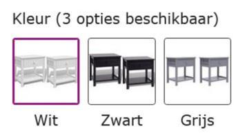 2x Nachtkastje met lade hout zwart wit grijs GRATIS BEZORGD! beschikbaar voor biedingen