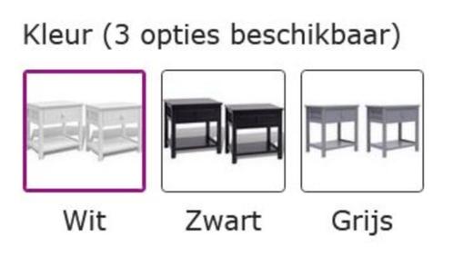 2x Nachtkastje met lade hout zwart wit grijs GRATIS BEZORGD!, Huis en Inrichting, Slaapkamer | Nachtkastjes, Nieuw, Minder dan 55 cm