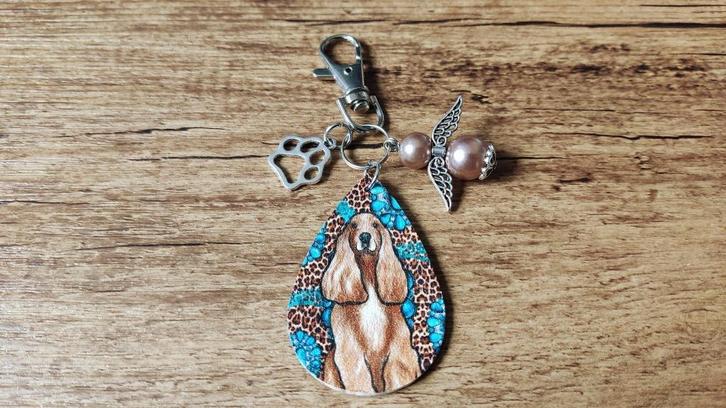 Hanger Cavalier king charles spaniël met guardian angel, Sieraden, Tassen en Uiterlijk, Kettinghangers, Nieuw, Overige materialen