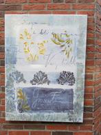Schilderij canvas doek, groot, kleuren blauw/zilver/grijs, 2, Huis en Inrichting, Ophalen of Verzenden