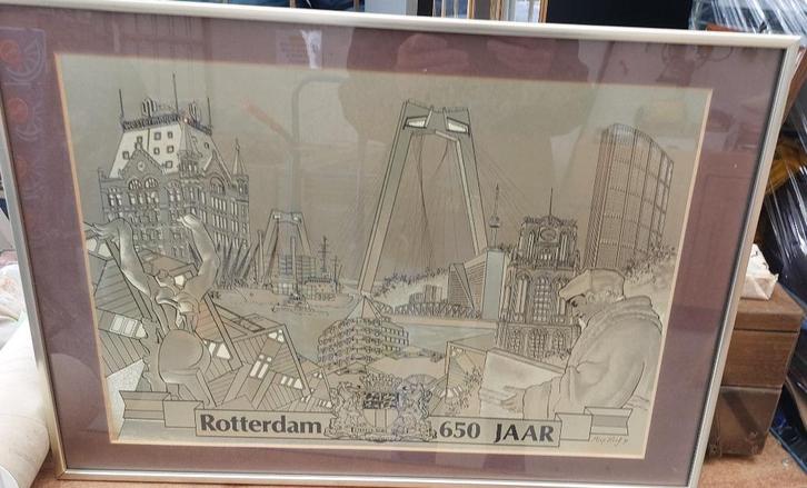 112834 Heliogravure Rotterdam 650 jaar  WD008, Antiek en Kunst, Kunst | Overige Kunst, Ophalen
