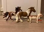 Schleich paarden bruin gevlekt met ezeltje, Ophalen of Verzenden, Zo goed als nieuw, Paard, Beeldje of Figuurtje