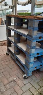 Mooie pallet hangtafel op zwenkwielen., Ophalen of Verzenden, Zo goed als nieuw, Rechthoekig, Hout