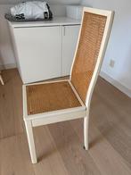 4 eetkamerstoelen Italiaans design, Huis en Inrichting, Stoelen, Ophalen, Riet of Rotan, Gebruikt, Wit