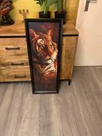 Mooie tijger houten lijst met houten achtergrond, Ophalen of Verzenden, Zo goed als nieuw, Minder dan 50 cm, 75 cm of meer