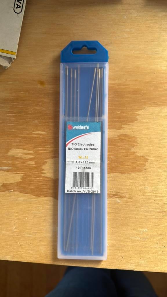 Weldsafe TIG electrodes 1,6x175 mm, Ophalen of Verzenden, Zo goed als nieuw, 50 tot 100 mm