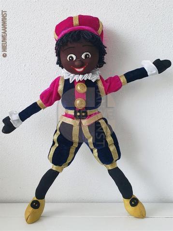 Authentieke Etos etalage zwarte Piet pop - 45cm, roze/blauw beschikbaar voor biedingen