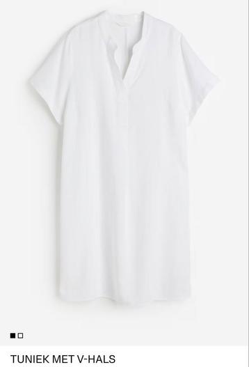 Witte linnen tuniek jurk H&M mt 46 48 beschikbaar voor biedingen