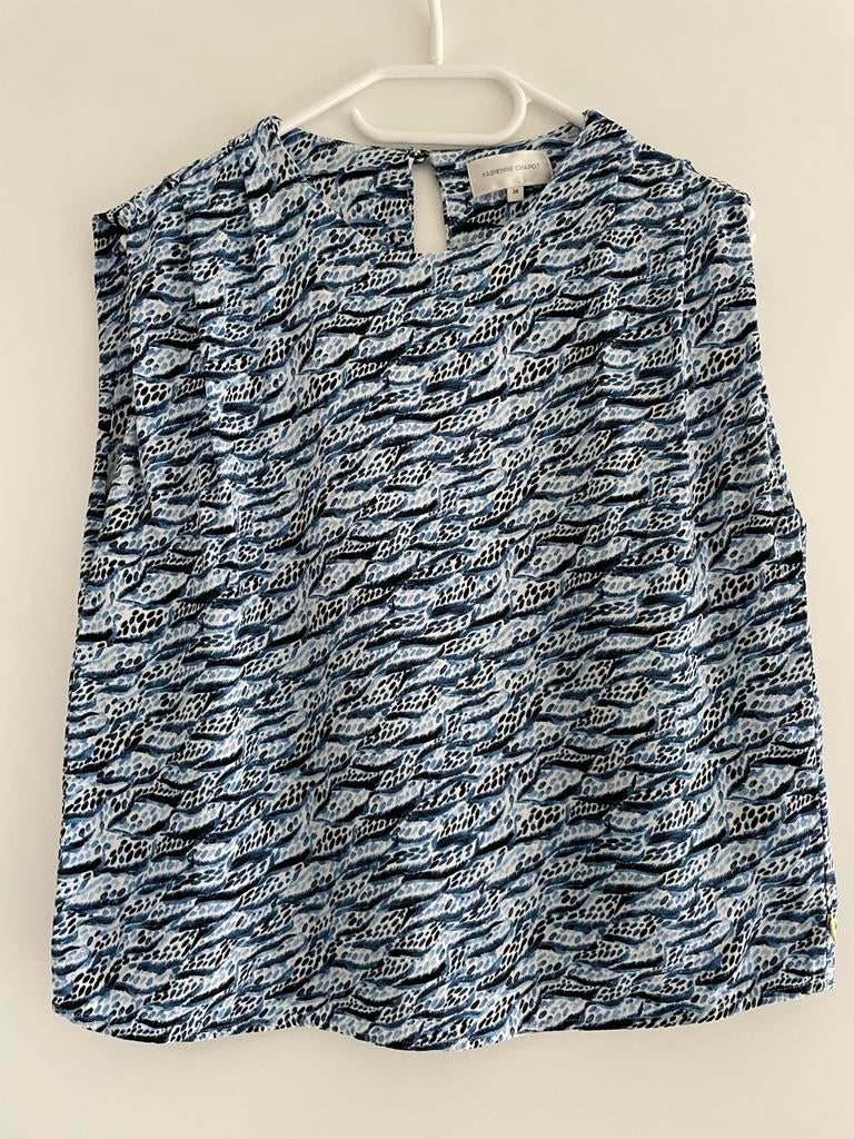 Top Fabienne Chapot maat 36, Blauw, Ophalen of Verzenden, Zo goed als nieuw, Korte mouw