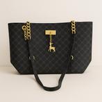 Luxe zwarte handtas met goud details, Ophalen of Verzenden, Nieuw, Zwart, Handtas