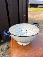 Vergiet emaille blauw/wit, Ophalen