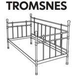 IKEA Tromsnes eenpersoons Bedframe met lattenbodem - Wit, Huis en Inrichting, Ophalen, Gebruikt, 90 cm, Eenpersoons