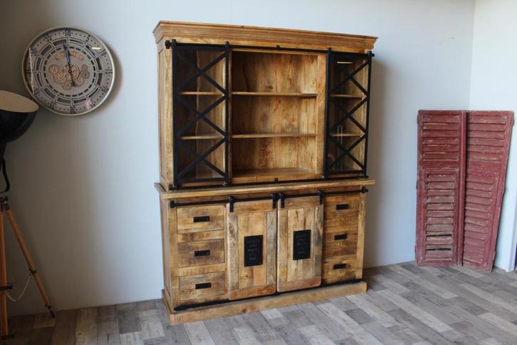 Buffetkast Jupiter  Mangohout 160x45x200 Direct leverbaar, Huis en Inrichting, Kasten | Buffetkasten, Nieuw, 200 cm of meer, 150 tot 200 cm