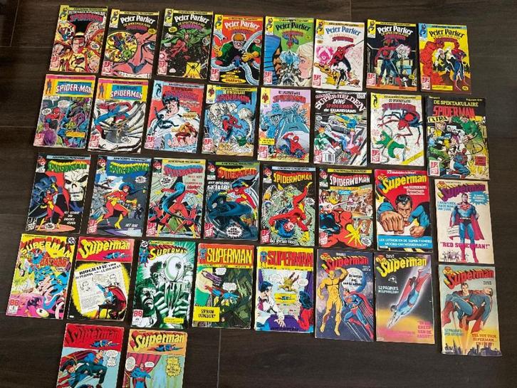 verzameling superman spiderman Peter Parker 34 comics, Boeken, Strips | Comics, Zo goed als nieuw, Meerdere comics, Europa, Ophalen of Verzenden