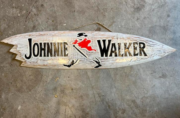Kroegbord Johnnie Walker 100 cm hout, Verzamelen, Merken en Reclamevoorwerpen, Zo goed als nieuw, Reclamebord, Ophalen of Verzenden