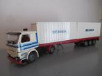 Scania 142H Techno 1:50  Truck met oplegger en 2 containers, Hobby en Vrije tijd, Modelauto's | 1:50, Ophalen of Verzenden, Nieuw