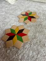 Bijzonder item retro houten onderzetters, Ophalen of Verzenden, Gebruikt, Glas of Kopje