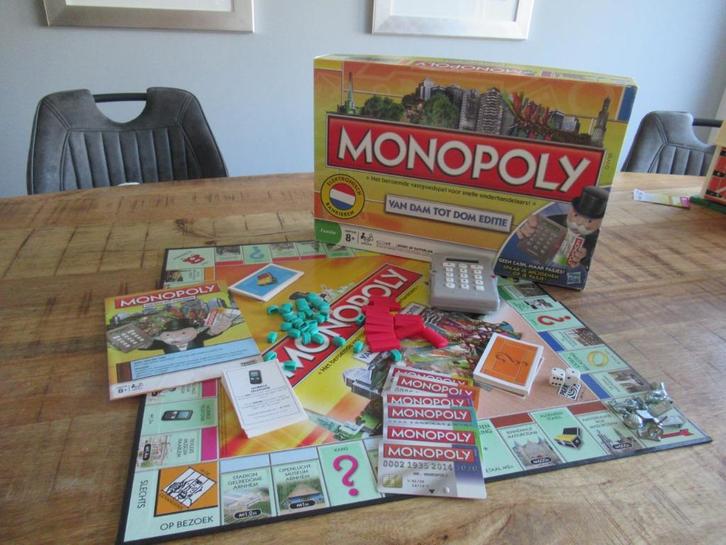 Als nieuw compleet spel Monopoly van Dam tot Dom, Hobby en Vrije tijd, Gezelschapsspellen | Bordspellen, Zo goed als nieuw, Ophalen of Verzenden