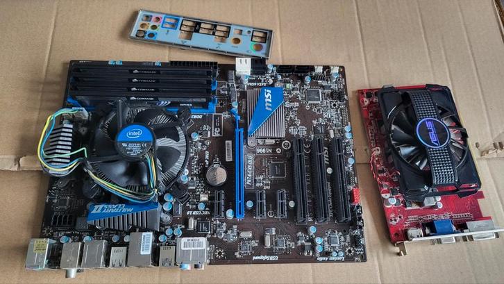 Moederbord MSI+Cpu I5, 8Gb en videokaart, Computers en Software, Moederborden, Zo goed als nieuw, DDR3, Ophalen of Verzenden