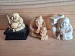 Drie vintage boeddha figuurtjes/netsuke, Verzenden, Zo goed als nieuw, Religie