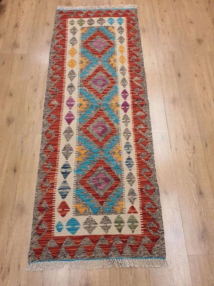 Prachtige handgeweven oosterse kelim loper 189x70, Huis en Inrichting, Stoffering | Tapijten en Kleden, Nieuw, 50 tot 100 cm, 150 tot 200 cm