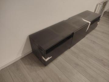 IKEA Besta wandmeubel – zwart met kleppen en lades - afbeelding 1