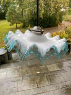 Vintage Pie Crust art deco glazen hanglamp, Huis en Inrichting, Lampen | Hanglampen, Ophalen of Verzenden, Gebruikt, Minder dan 50 cm