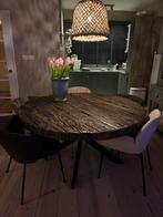 Robuuste industriële ronde eettafel 150 doorsnee, Ophalen, Zo goed als nieuw, Vijf personen of meer, Industrieel