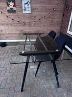 Glazen eettafel, Tuin en Terras, Tuinsets en Loungesets, Ophalen, Zo goed als nieuw, Aluminium, Eettafel