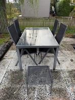Tuinset met 4 stoelen en hocker, Ophalen, 4 zitplaatsen, Gebruikt, Aluminium